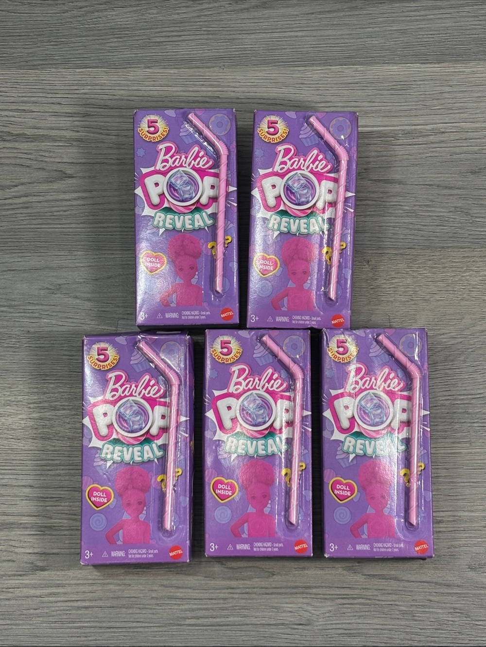 Barbie Pop Reveal Treat Series Juice Box 5 Surprises - Lot of 5 NEW